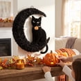 thumbnail image 2 of Moon and Cat Wreath, Black, 20" x 24", Halloween by Way To Celebrate, 2 of 7