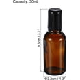 thumbnail image 2 of 30mL Roller Bottles, 3 Pack Amber Glass Essential Oil Ball Black Caps Refillable Sample Containers, Brown -, 2 of 5