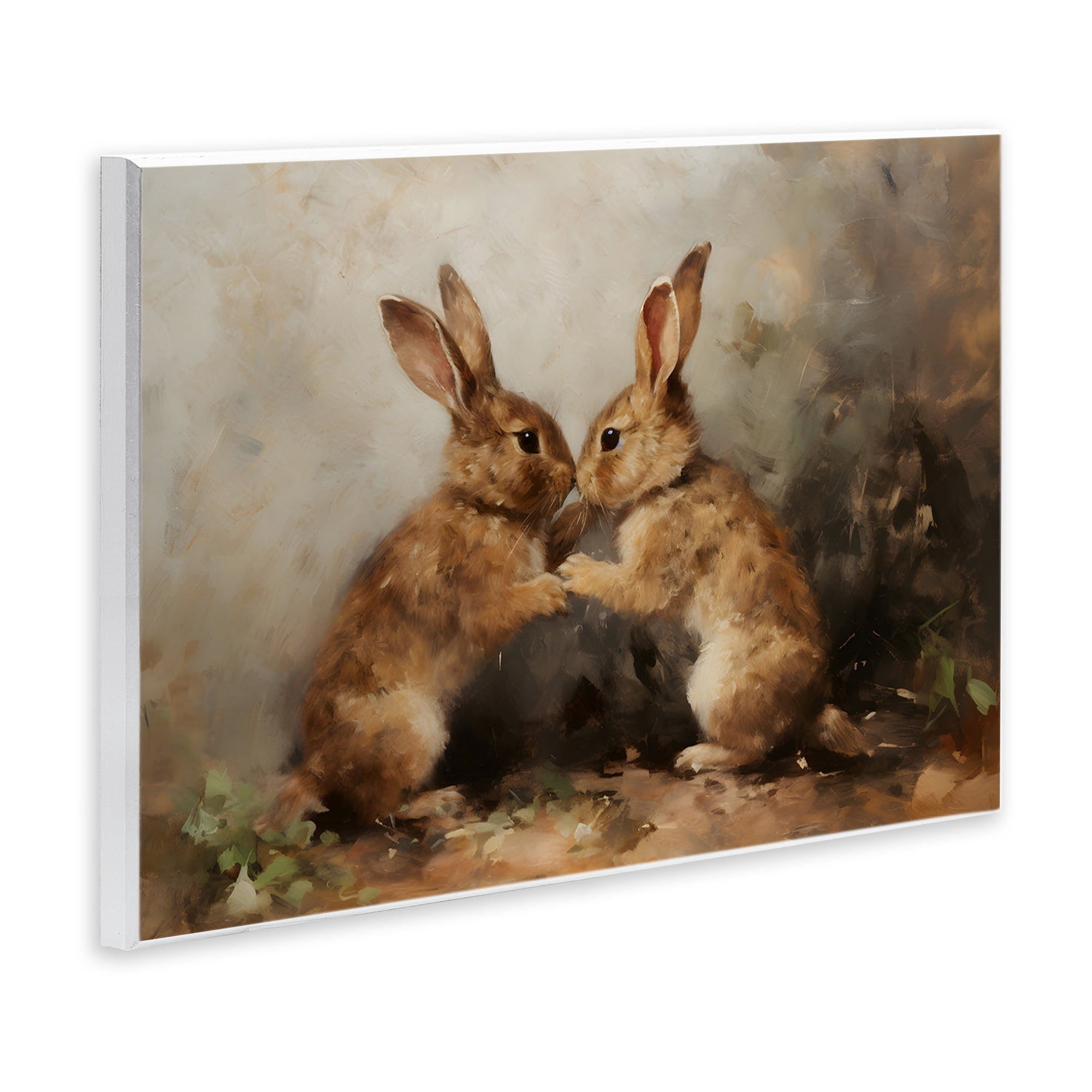 Stupell Industries Bunny Boxing Duo Animals & Insects Painting Unframed Art Print Wall Art, 15 x 10