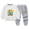 thumbnail image 2 of Ropa de Pokémon para niños, conjunto de sudadera y pantalones de chándal para primavera y otoño, figura de Anime, conjunto informal gráfico de Pikachu de dos piezas, 2 of 5
