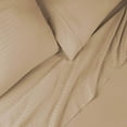 thumbnail image 4 of Egyptian Cotton 650 Thread Count Stripe Sheet Set, Queen, Beige by Superior, 4 of 6