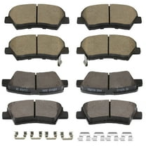 SCITOO Disc Brake Pad Set Front Ceramic Rear Semi-Metal 8PCS w/Hardware Fit For Hyundai For Elantra 2011-2016,For Hyundai For Elantra GT 2013-2016,For Hyundai For Veloster 2012-2016