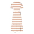 thumbnail image 3 of Qertyioot Robe d'Été Décontractée à Manches Courtes pour Femmes, Robe de Plage Maxi Fluide à Étages avec Poches, Robes à Imprimé Coloré, 3 of 4