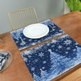 thumbnail image 4 of Blue Christmas Tree Placemats Set of 4 Winter Snowflake Sliver Xmas Table mats Burlap Placemat Kitchen Mat Dining Room Decoration 12" x 18" Washable Fast Dry, 4 of 8