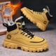thumbnail image 2 of Botas de nieve cálidas para hombre, botas de algodón para exteriores, caña alta, además de zapatos para caminar de terciopelo, plataforma con cordones, botines para motocicleta, 2025, 2 of 5