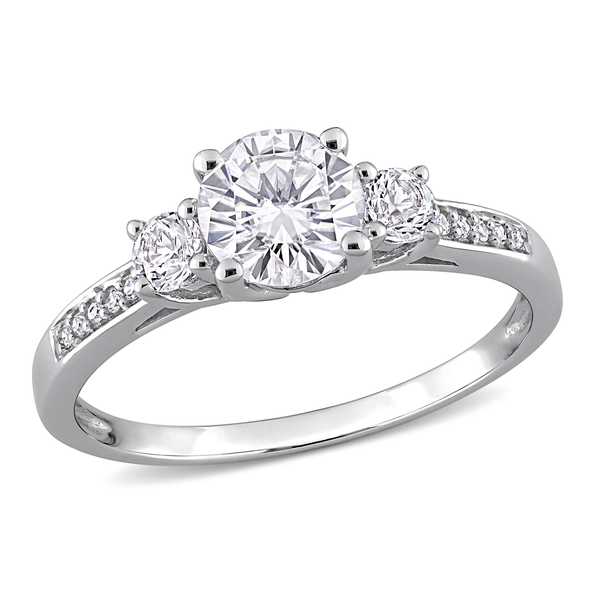 Everly Women's Created Sapphire 10K White Gold Engagement Ring