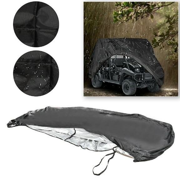 Vehicle Cover, Dust Rain Covers Water Sun Resistant Fits for ATV Kawasaki Mule 4000 4010 Trans KAF620 KAF950 128.5 x 58.5 x 78.1 Inch
