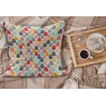 thumbnail image 2 of Geometric Fluffy Throw Pillow Cushion Cover, Raindrops Doodle Style Creative Leaf Shaped Colorful Girls Theme, Decorative Square Accent Pillow Case, 16" x 16", Multicolor, by Ambesonne, 2 of 5