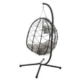 thumbnail image 2 of YIORTWO Egg Hanging Chair with Stand, Patio Wicker Swing Egg Chair Indoor Swinging Chair Outdoor Hammock Egg Chair for Patio Bedroom Balcony, Light Grey, 2 of 10