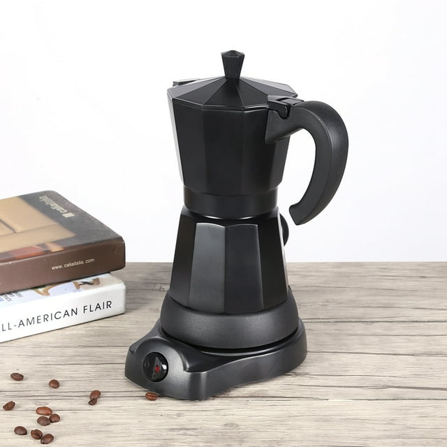 Fabricante Eléctrico de Café Espresso, 300 ml de Olla Moka Octogonal Autica para Hogar para la Oficina