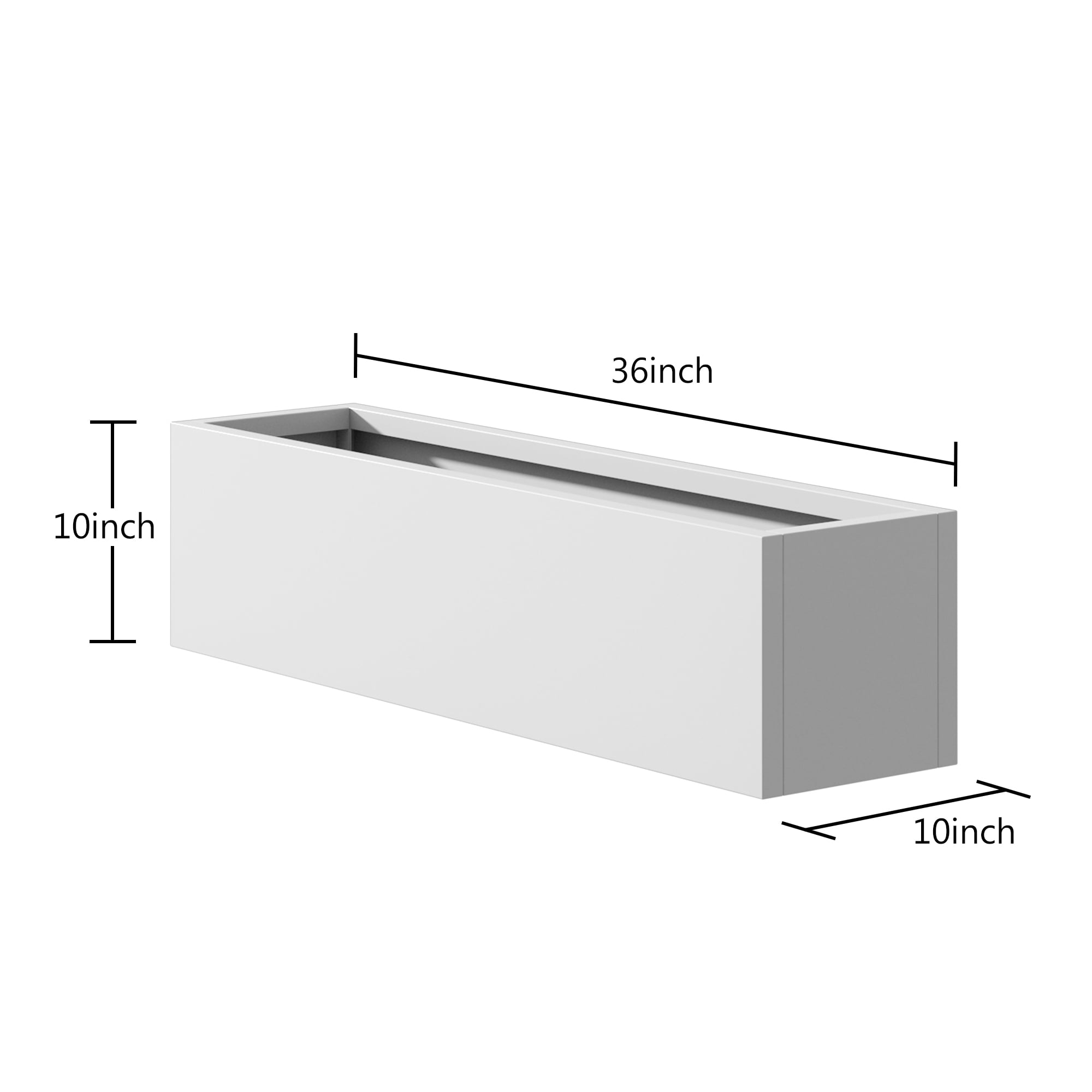 MAYEERTY 36*10"Large Metal Rectangular Planter with Drainage Holes for Tall Plants&High-Traffic Areas