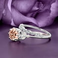 thumbnail image 2 of Beautiful 1.75 Carat Round Cut Morganite And Diamond Moissanite Floral Engagement Ring, Antique Wedding Ring, One Matching Band in 10k Solid White Gold, Gift For Her In Festival Time, Promise Ring, 2 of 3