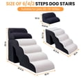 thumbnail image 4 of 6 Tiers Dog Stairs for High Bed, 30 Inch Height 6 Steps Soft Foam Spliced Dog Steps for Bed, Non-Slip Sturdy Pet Stairs, Ramp for Small, Older Pets, 4 of 8
