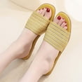 thumbnail image 5 of Anuirheih Slip on Sandals Women,Webbing Flip Flop Leather Solid Color Sandals Slippers Travel Leisure Ladies Slippers(Yellow), 5 of 9