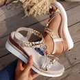 thumbnail image 6 of Espadrilles for Women Open Toe Wedge Sandals Boho Braided Band Beaded T-Strap 2026 Beach Vacation Shoes Gold Size 6, 6 of 8