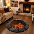thumbnail image 6 of Halloween 3D Rug,Optical Illusion Round Floor Mat,Glowing Pumpkin Theme, Soft & Durable Fabric Non-Slip Modern Rug, Home/Halloween Funny Decor,Gift,L（15.7*15.7In), 6 of 8