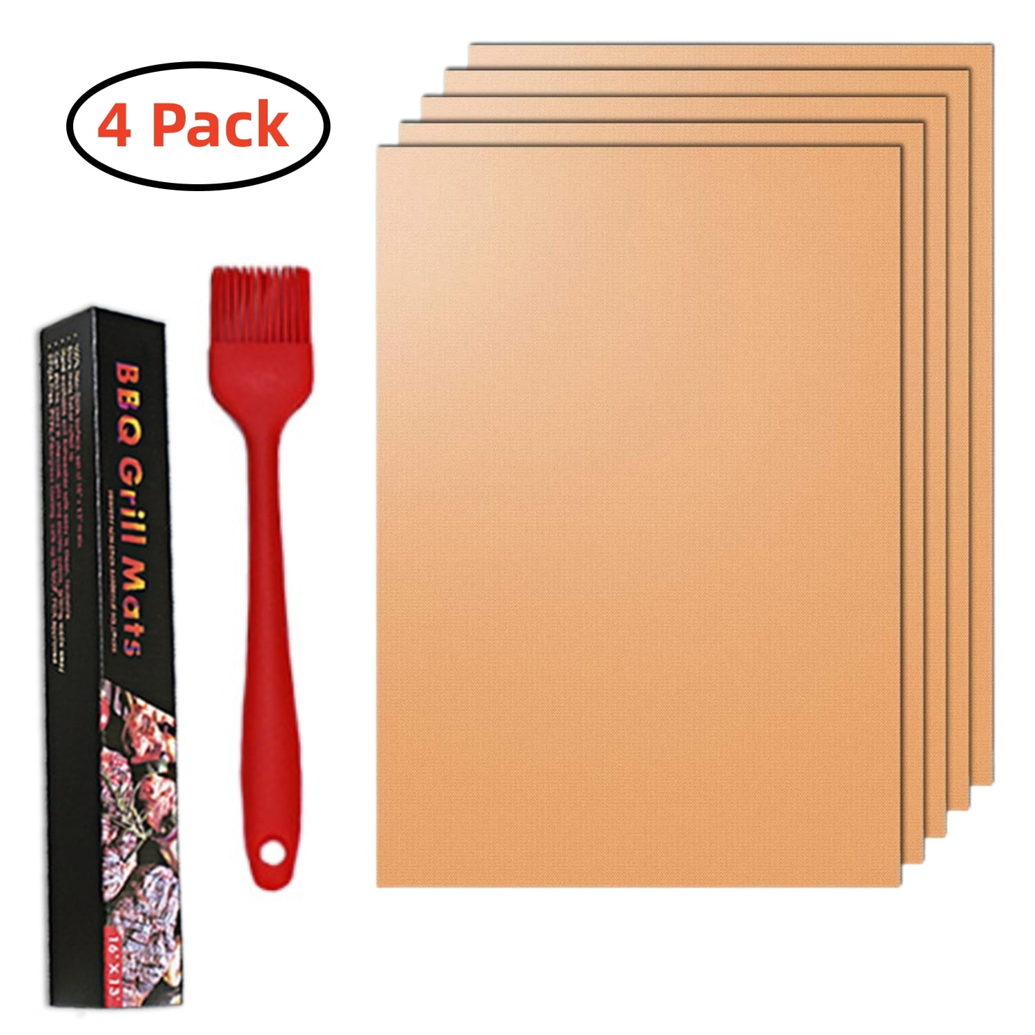 Grill Mat Set of 4 Heavy Duty BBQ Grill Mats Non Stick Easy Clean