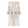 thumbnail image 4 of MIUOWANP Puffer Jacket Womens XS Women's Solid Color Lapel Button Cardigan Long Sleeved Top Jacket Beige S, 4 of 5