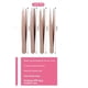 thumbnail image 4 of 4pcs Rose Gold Slant Tweezers – Precision Slant-Tip Stainless Steel Eyebrow Tweezers for Removing Facial Hair for Men and Women, 4 of 4