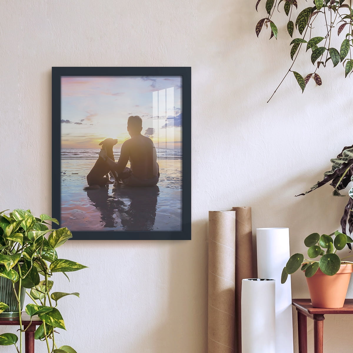 Modern Real Wood 11x14 inch Picture Frame in Navy