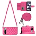 thumbnail image 2 of Elegant Case for Google Pixel 8A Wallet Case RFID Blocking Card Slots Holder with Shoulder&Crossbody Strap, Magnetic Folio Kickstand Handbag Flip Phone Cover for Google Pixel 8A, Rose, 2 of 8