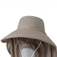 thumbnail image 4 of SAWOBUUN Women Sun Hat Wide Brim Breathable Fishing Hat UV Protection Lightweight Cap with Face Cover, 4 of 5