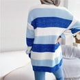thumbnail image 4 of Womens Fall Fashion 2022! QLEICOM Sweaters for Women, Women's Fashion Autumn Winter Stripes Long Sleeve Cardigan Sweater Coat Tops On Clearance, 4 of 7