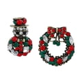 thumbnail image 5 of 2 piezas Navidad Santa Claus broche alfileres Santa Navidad fiesta favores regalo y guirnalda Yuyangstore Crystal Christmas Brooch, 5 of 5