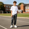 thumbnail image 5 of Eltusu Boys Cotton Sweatpants, Casual Solid Color Comfort Elastic Waistband Kids Joggers Dark Gray Size 14-15 T, 5 of 6