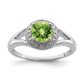 thumbnail image 1 of Sterling Silver Rhodium-plated Diam. & Peridot Ring Size 10, 1 of 3
