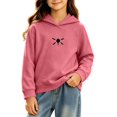 thumbnail image 3 of Ohufall 0-6T Embroidery Sweatshirt for Girls Hooded Pullover Long Sleeve Tops Solid Color Loose Comfort Fashion Casual Sweatshirts, 3 of 5