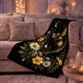 thumbnail image 6 of Mystical Bumblebee Wildflowers Night Sky, Peaceful Mountain Lake Scene, Warm Flannel Blanket for Cabin and Lodge, Outdoor Lovers autumn celebration Gift, Festive Home Decor, 6 of 9