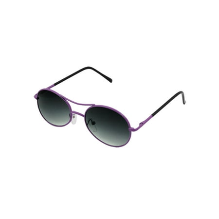 Double Bridge Purple Full Frame Black Metal Plastic Arm   Sunglasses