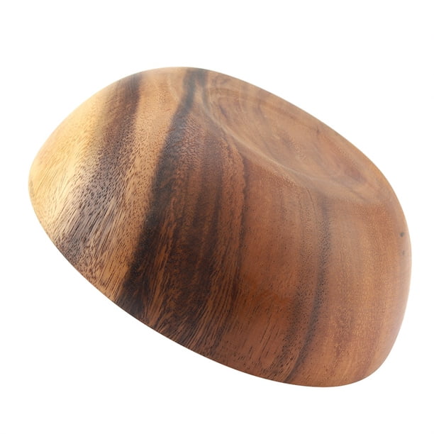 Cuenco De Maciza De Acacia, Cuenco De Hecho A Mano Para Ensalada, Sopa Y Arroz, Utensilio De Cocina Con Superficie Lisa, Cuenco Ligero Para Presentación De Alimentos