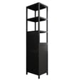 thumbnail image 5 of Lisonu Black Storage Tall Slim Cabinet with Shutter Door and 3 Tier Shelves, Natural Bamboo, 64.76 inches, 5 of 5
