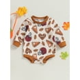 thumbnail image 2 of Wassery Baby Girls Thanksgiving Sweatshirt Rompers Infant Girl Jumpsuit Long Sleeve Flower Pumpkin Print Pullovers Bodysuits 3M 6M 12M 18M Newborn Fall Casual Clothes, 2 of 8
