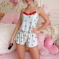 thumbnail image 2 of MVRLSH Womens Lounge Pajama Sets Lace Trim Top Short Two Piece Casual Night wear Soft Comfortable Tank Tops White Size XXXL, 2 of 5