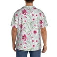 thumbnail image 3 of Sikiie Lilies Flowers Men's Wrinkle Free Untucked Cuban Shirt Business Casual Button Down Shirts Short Sleeve ShirtX-Large, 3 of 5