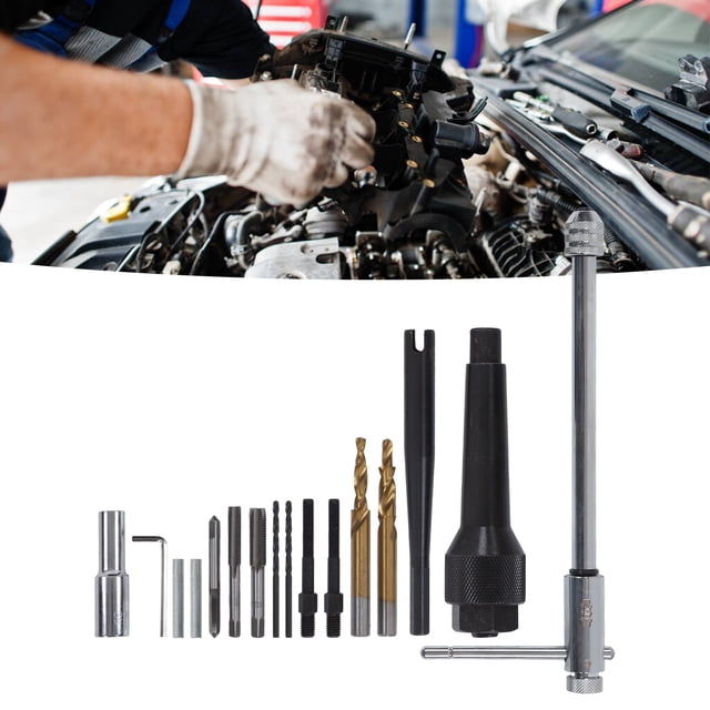 Kit De Extractor De Puntas De Bujías Incandescentes, Herramienta Para Quitar Bujías Rotas, Adaptador De Extractor De Llave Hexagonal Para Roscas M8x1mm Y M10x1mm