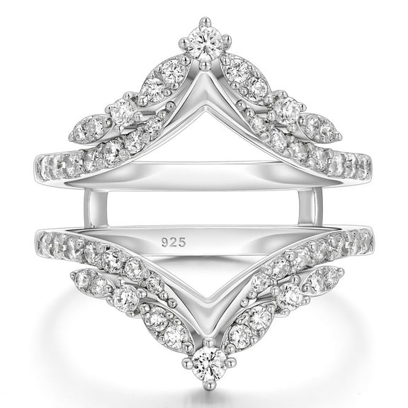 SHELOVES Vintage Ring Enhancer for Engagement Rings Curved Enhancer Guard Ring 925 Sterling Silver Sz 7