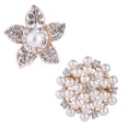 thumbnail image 1 of Ramillete de boda para mujer, broche de hoja de flor elegante con perlas de imitación de cristal para mujer, novia, 1 of 6