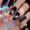 thumbnail image 4 of 1 lámina de pegatinas reflectantes de alto brillo para uñas, efecto plateado láser oscuro y llamativo, para manicura, decoración de uñas 3D., 4 of 5