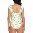 thumbnail image 5 of One Piece Swimsuit Women, Cute Lizard Gecko Green_D Ruffled Tummy Control Swimsuit Push Up Bathing Suit For Women, 5 of 8