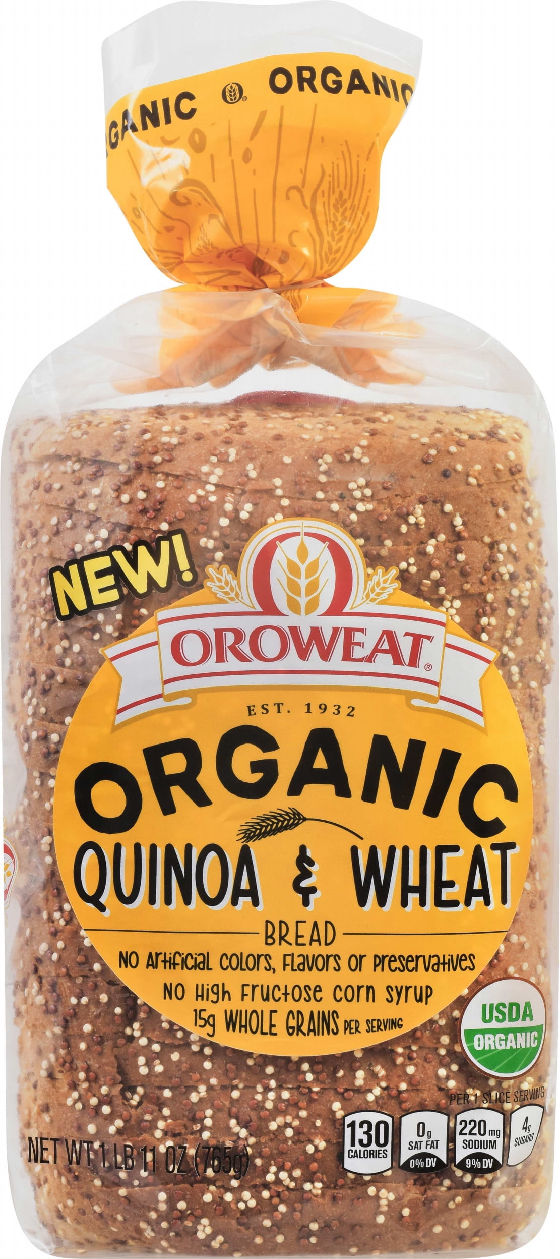 Oroweat Organic Quinoa & Wheat Bread, 27 oz