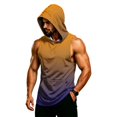 thumbnail image 3 of Men's Sleeveless Gradient Hoodie Tank, Muscle Fit Pullover Workout Vest with Pocket - Breathable Quick-Dry Athletic Shirt for Summer Gym & Bodybuilding Pink XXL, 3 of 8