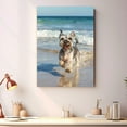 thumbnail image 4 of Funny Dog on Beach Canvas Wall Art, Miniature Schnauzer Dog Picture Ocean Artwork for Bathroom Bedroom Living Room, Art Decor 8x12 Inches, 4 of 6
