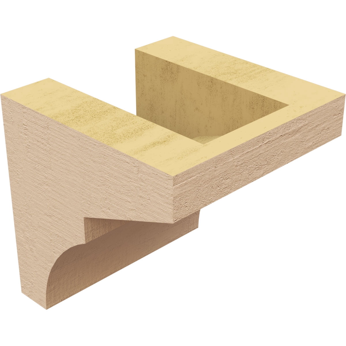 4"W x 4"D x 4"H Wide Monterey Rough Cedar Woodgrain TimberThane Corbel, Primed Tan