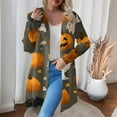 thumbnail image 5 of WTOBBY Women's Fashion Casual Halloween Printed Mid-Length Cardigan Jacket Asymmetrical Hem Cover Up Long Sleeve Open Front Lightweight Top,Dark Gray 4XL, 5 of 6