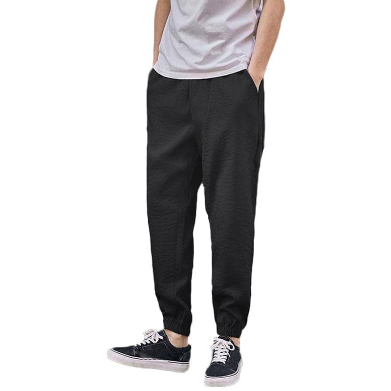 mens joggers without elasticated bottoms