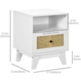 thumbnail image 3 of HOMCOM Nightstand, Bedside Table, Side Table w/ Drawer and Shelf, White, 3 of 10